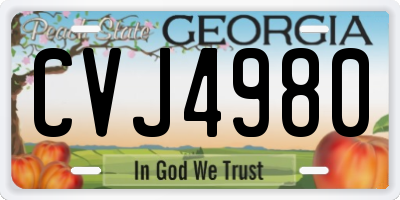 GA license plate CVJ4980