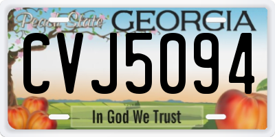 GA license plate CVJ5094