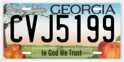 GA license plate CVJ5199