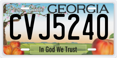 GA license plate CVJ5240