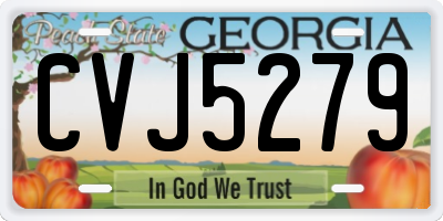 GA license plate CVJ5279