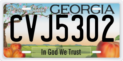 GA license plate CVJ5302