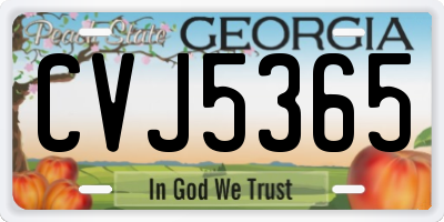 GA license plate CVJ5365