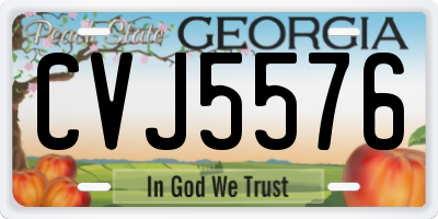 GA license plate CVJ5576