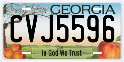 GA license plate CVJ5596