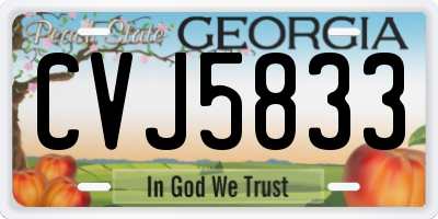 GA license plate CVJ5833