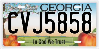 GA license plate CVJ5858