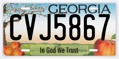 GA license plate CVJ5867
