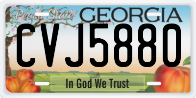 GA license plate CVJ5880
