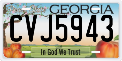 GA license plate CVJ5943