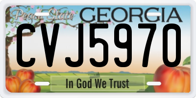 GA license plate CVJ5970