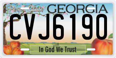 GA license plate CVJ6190