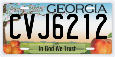 GA license plate CVJ6212