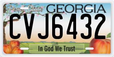 GA license plate CVJ6432