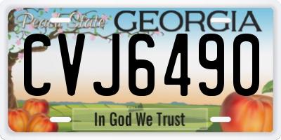 GA license plate CVJ6490