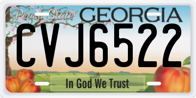 GA license plate CVJ6522
