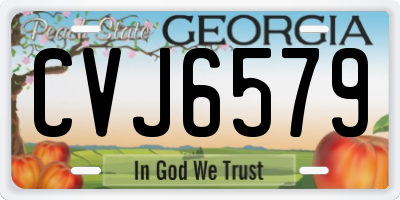 GA license plate CVJ6579