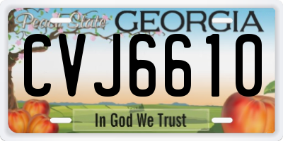 GA license plate CVJ6610