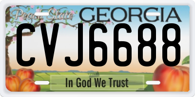 GA license plate CVJ6688