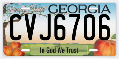GA license plate CVJ6706