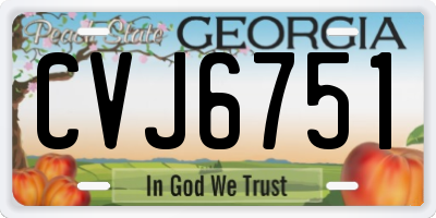 GA license plate CVJ6751