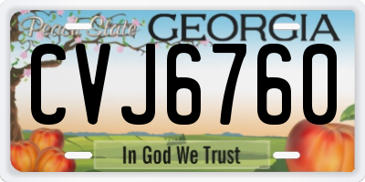 GA license plate CVJ6760