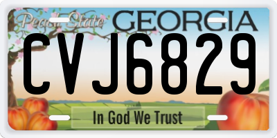 GA license plate CVJ6829