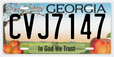 GA license plate CVJ7147