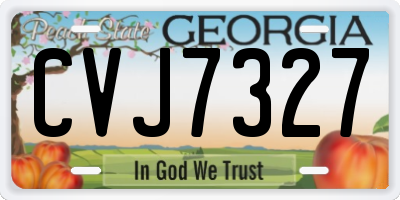 GA license plate CVJ7327