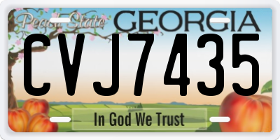 GA license plate CVJ7435