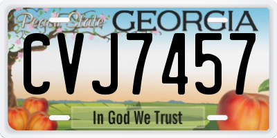 GA license plate CVJ7457
