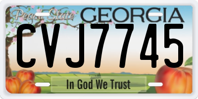 GA license plate CVJ7745