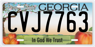 GA license plate CVJ7763