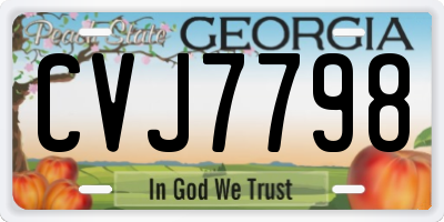 GA license plate CVJ7798