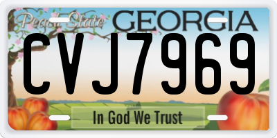 GA license plate CVJ7969