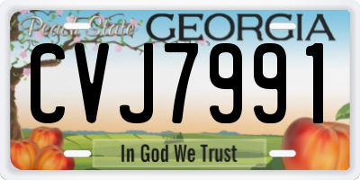 GA license plate CVJ7991