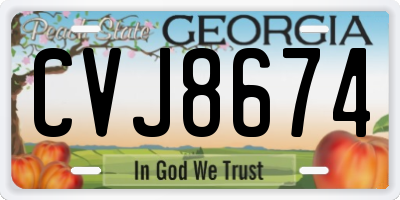 GA license plate CVJ8674