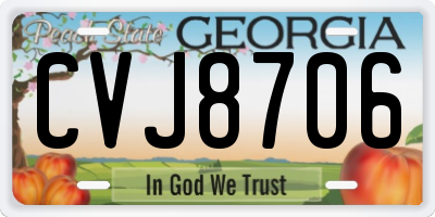 GA license plate CVJ8706