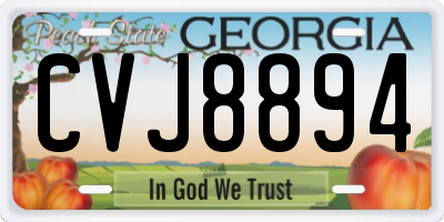 GA license plate CVJ8894