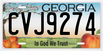 GA license plate CVJ9274