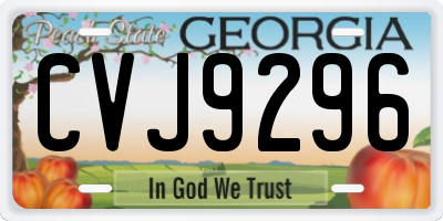 GA license plate CVJ9296
