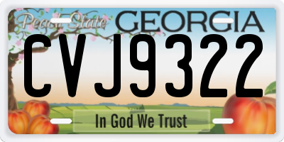 GA license plate CVJ9322