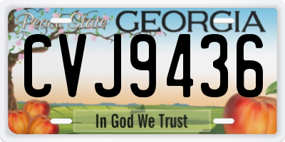 GA license plate CVJ9436