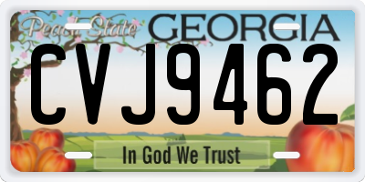 GA license plate CVJ9462