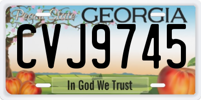 GA license plate CVJ9745