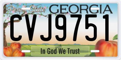GA license plate CVJ9751