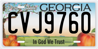 GA license plate CVJ9760