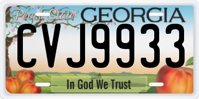 GA license plate CVJ9933