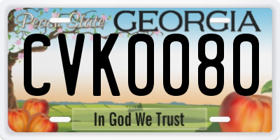 GA license plate CVK0080