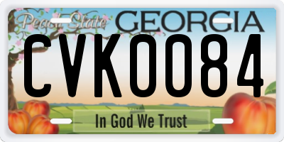 GA license plate CVK0084